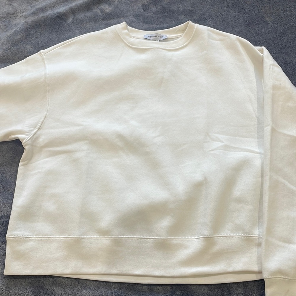 White oversized sweatshirt